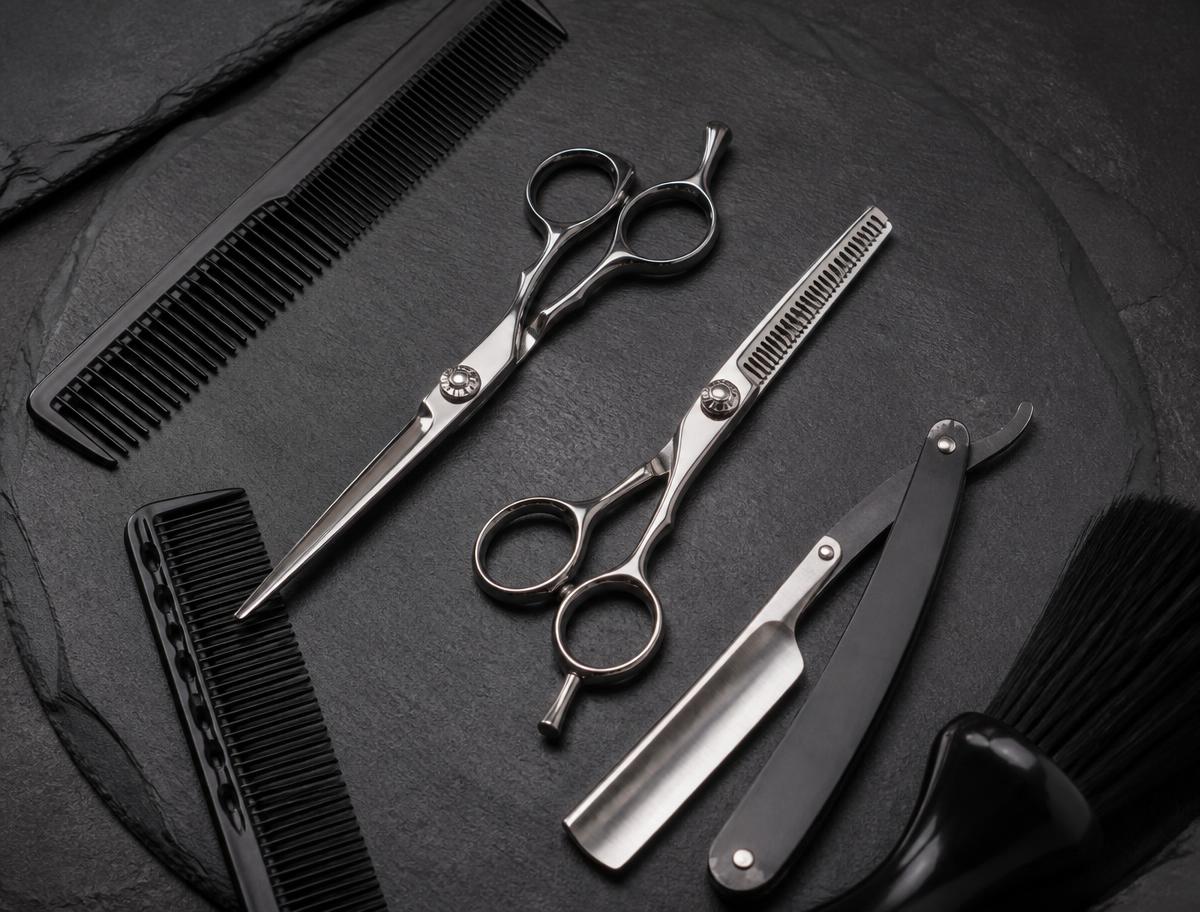 Ciseaux, rasoirs, brosses et peignes